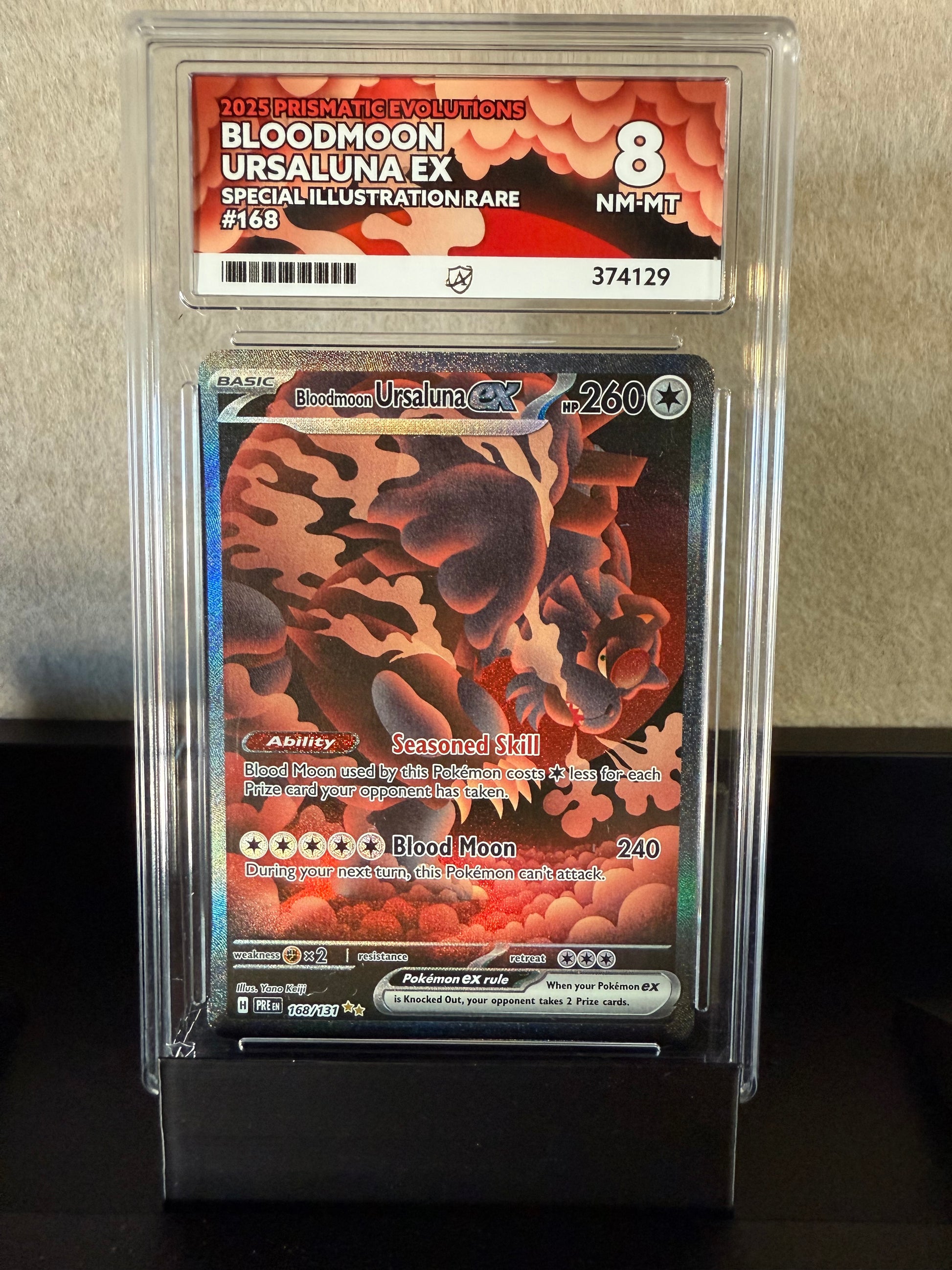 Bloodmoon Ursaluna EX – 2025 Prismatic Evolutions Special Illustration Rare (PSA 8 NM-MT)
