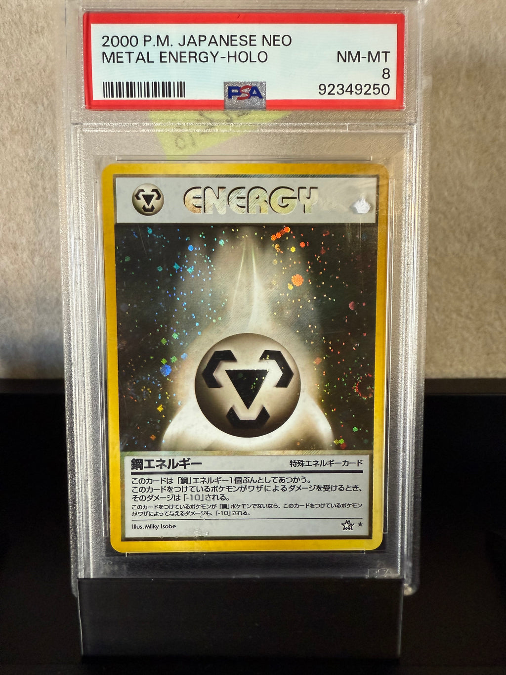 2000 Pokémon Japanese Neo – Metal Energy Holo – PSA 8 NM-MT