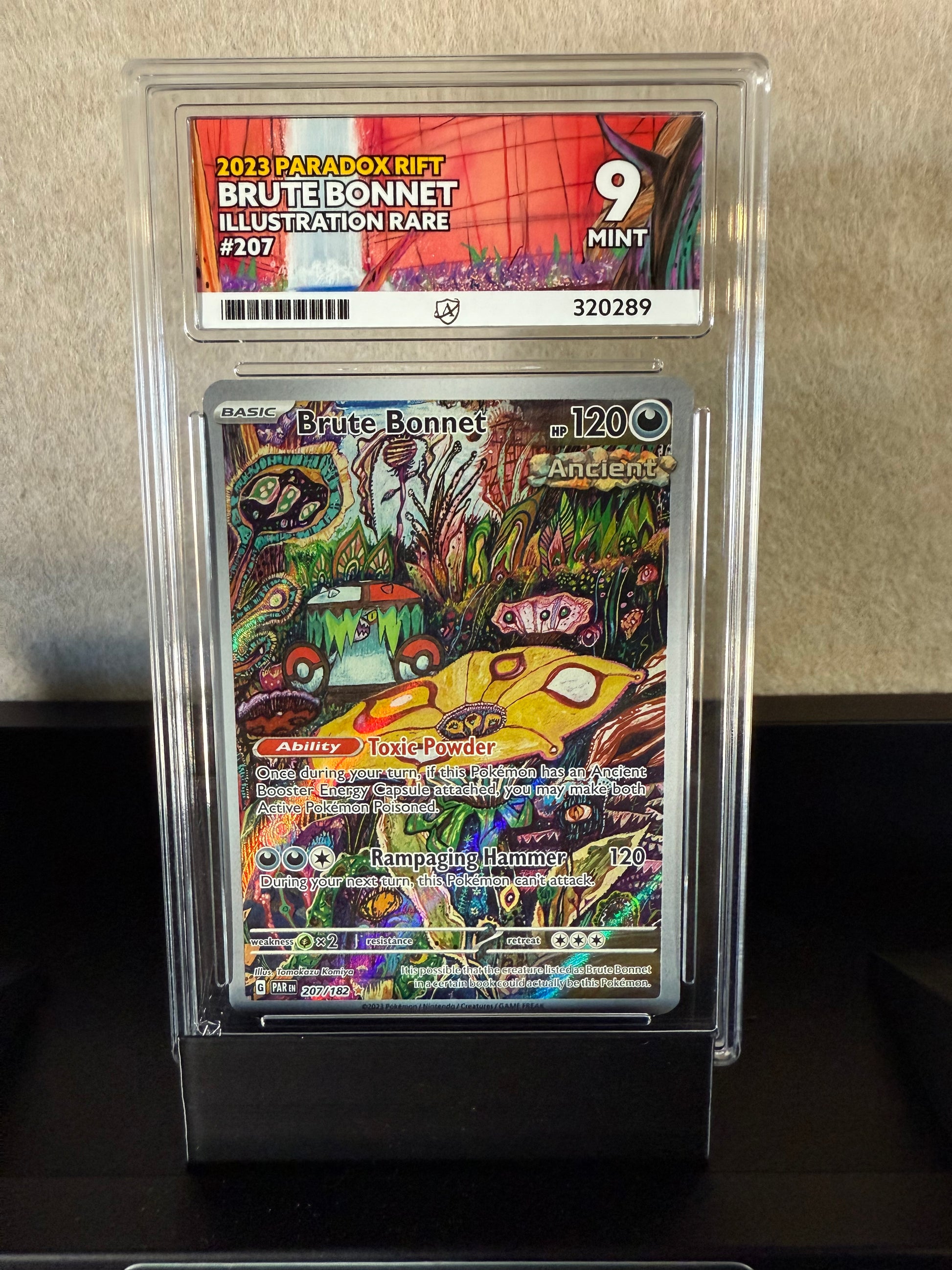 2023 Pokémon Paradox Rift Brute Bonnet – Illustration Rare – Graded 9 Mint