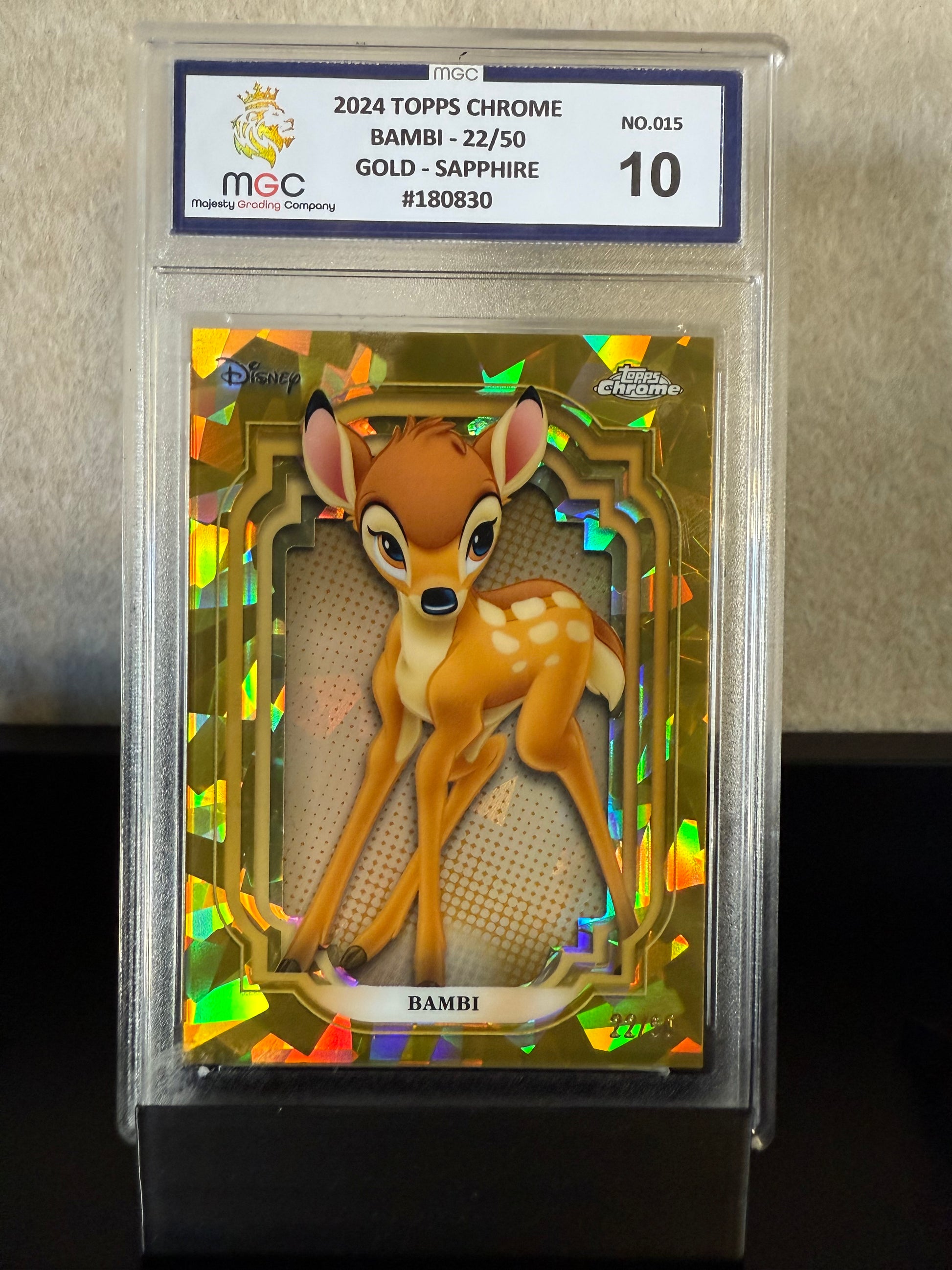 2024 Topps Chrome Disney Bambi Gold Sapphire #22/50 – MGC 10 GEM MINT