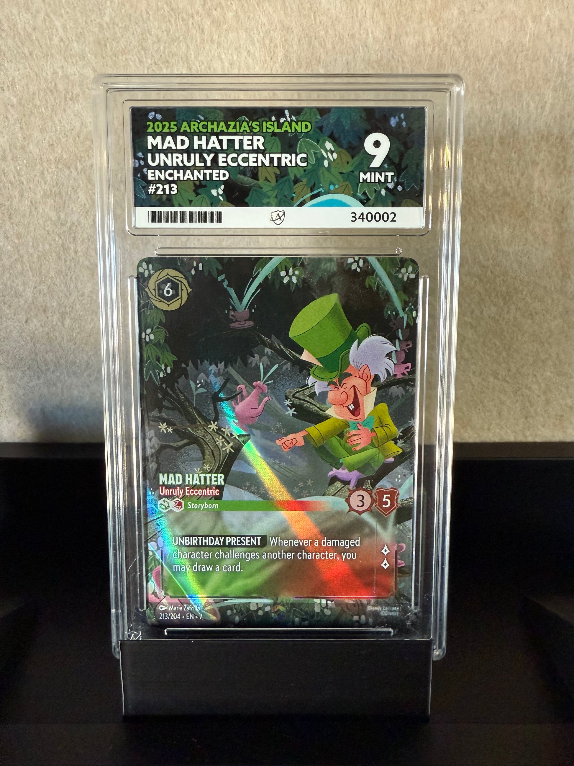 2025 Lorcana Archazia’s Island Mad Hatter Enchanted #213 – MINT 9