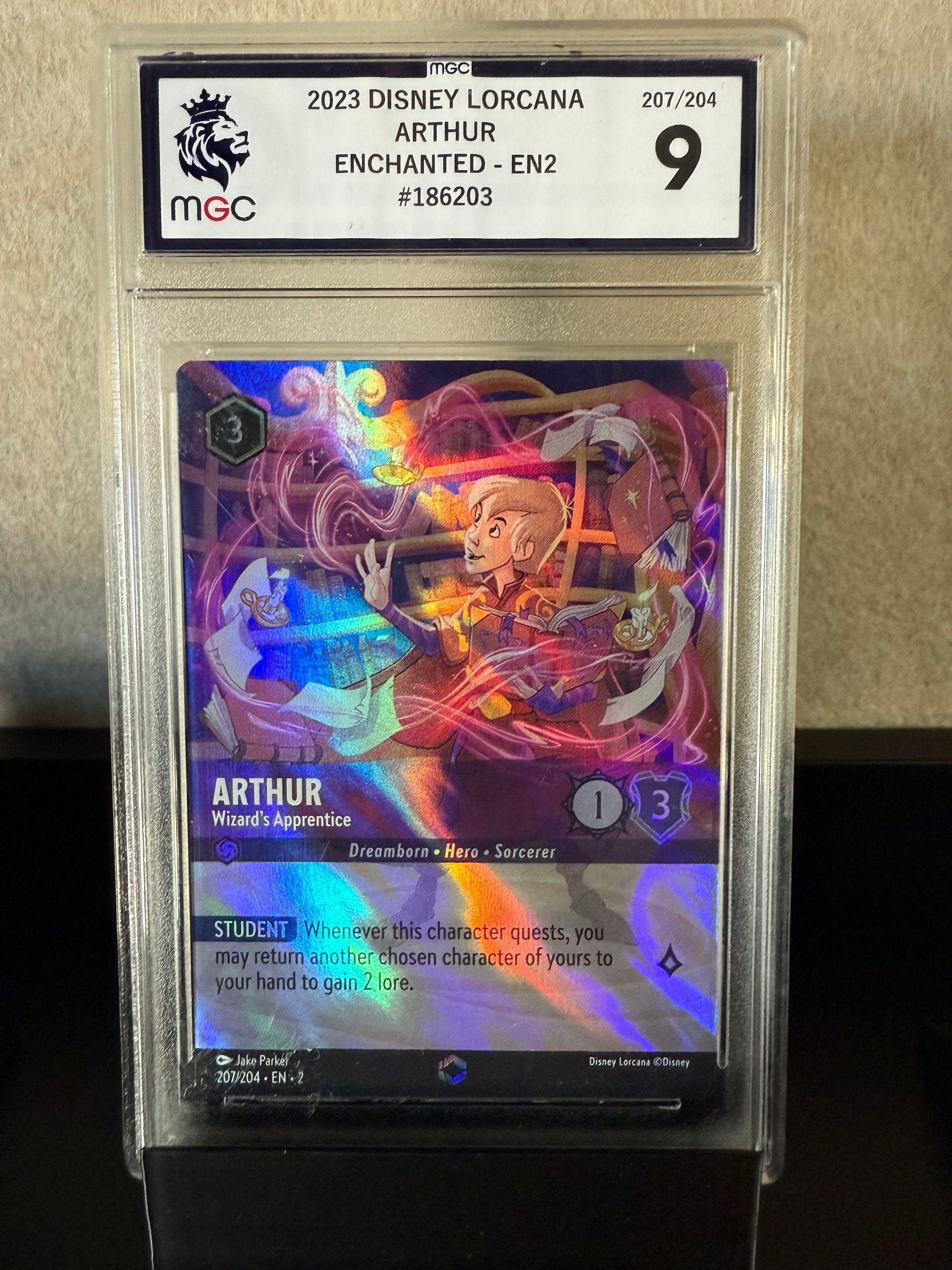 2023 Disney Lorcana Arthur – Wizard’s Apprentice Enchanted #207/204 – MGC 9 Mint