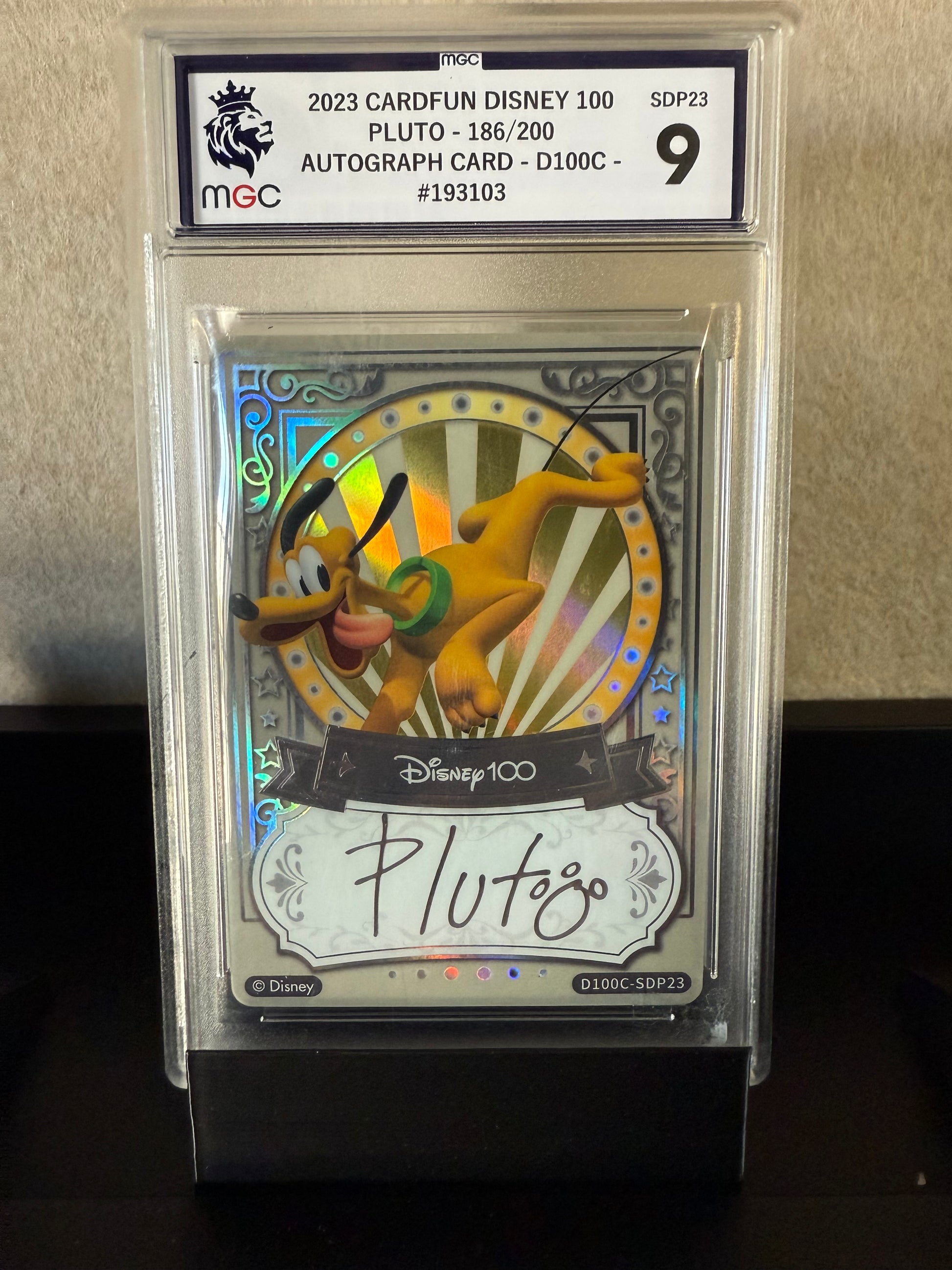 2023 CardFun Disney 100 Pluto Autograph #186/200 – MGC 9 Mint