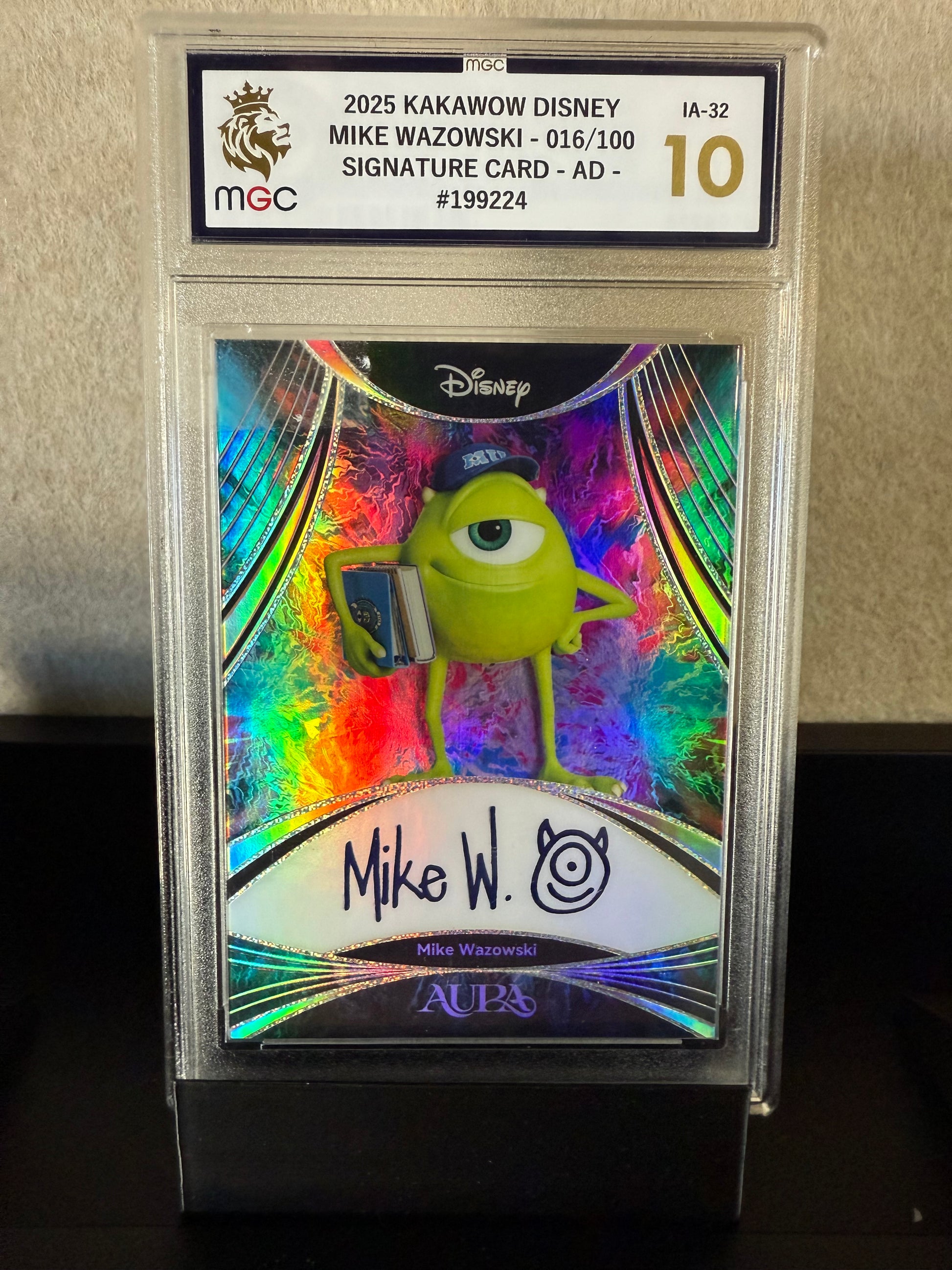 2025 Kakawow Disney Mike Wazowski Signature Card #016/100 – GEM MINT 10