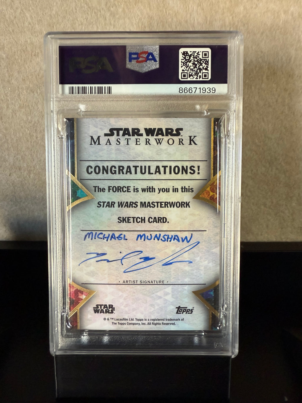 2022 Star Wars Masterwork Darth Vader AP Sketch by Michael Munshaw – PSA/DNA Certified