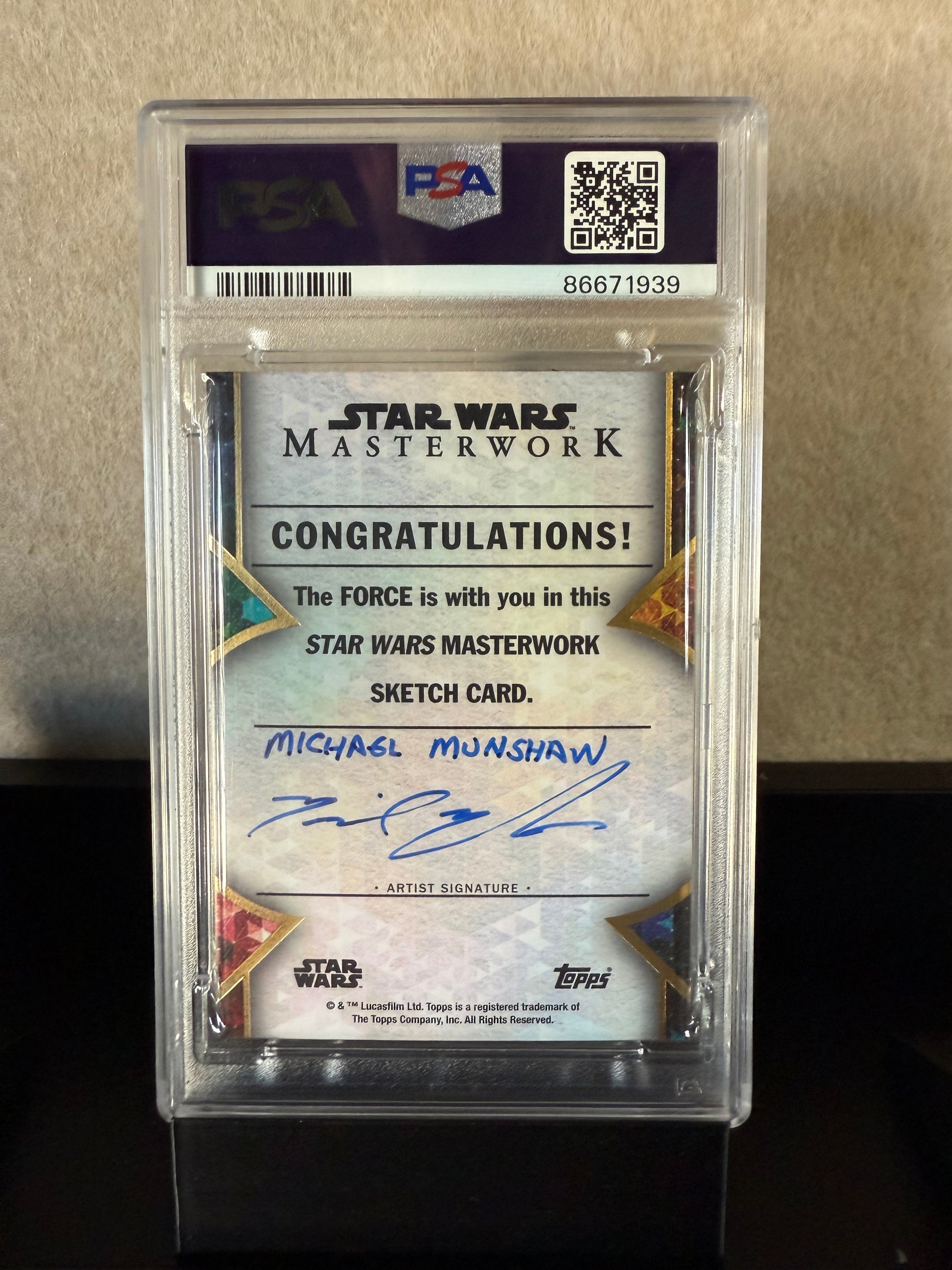 2022 Star Wars Masterwork Darth Vader AP Sketch by Michael Munshaw – PSA/DNA Certified