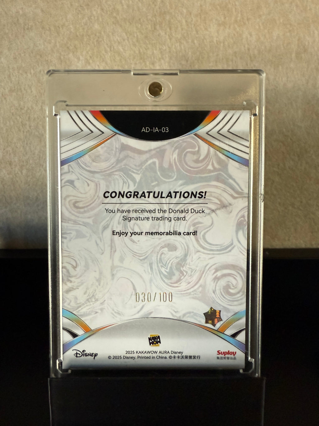 2025 Kakawow Disney AURA – Donald Duck Holo Signature Card