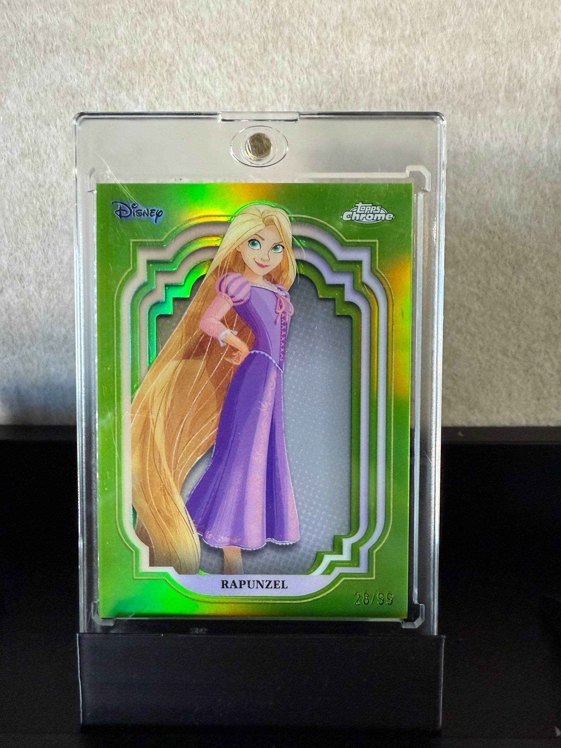 2023 Topps Chrome Disney 100 – Rapunzel Green Refractor #28/99
