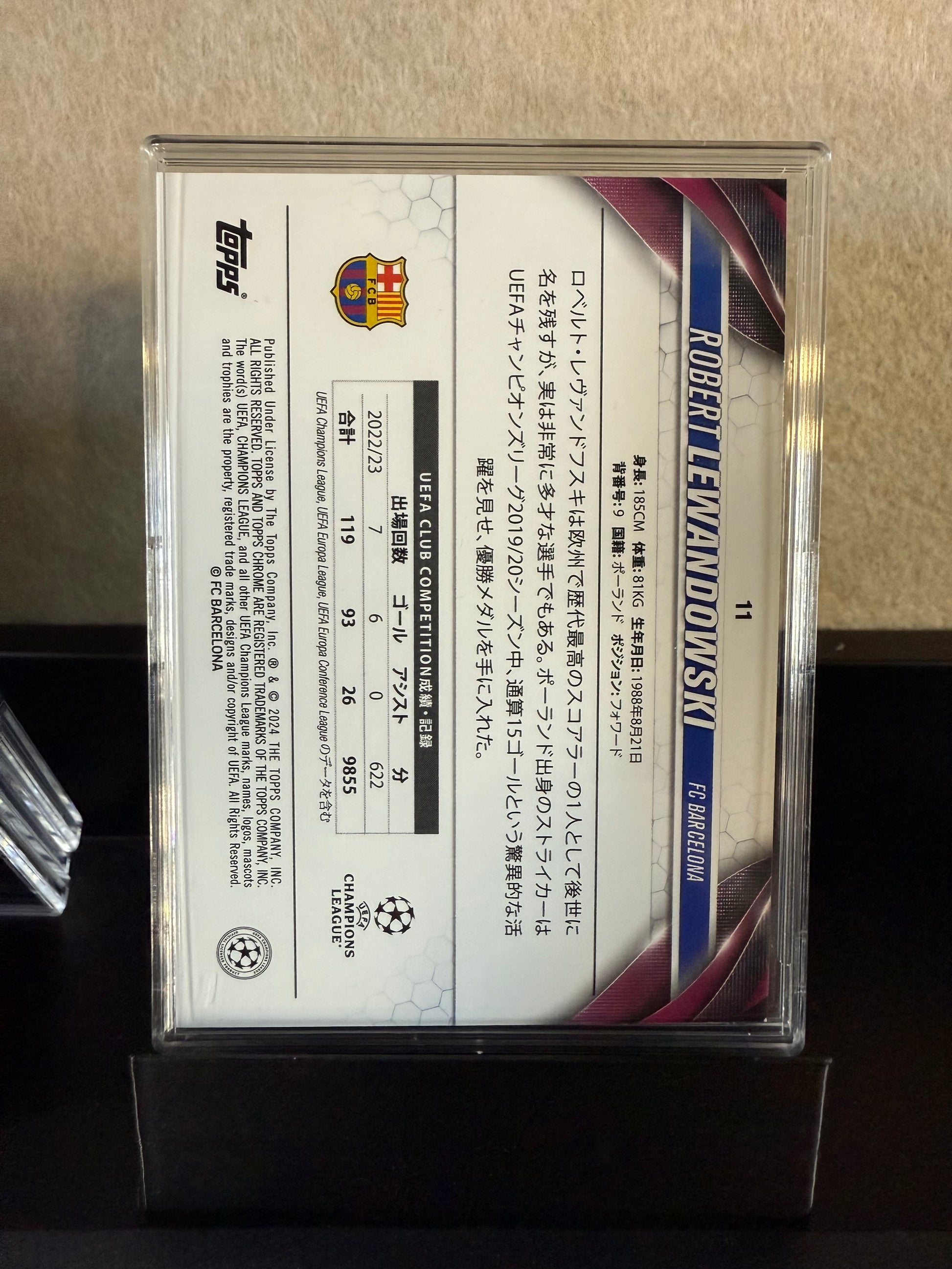 Robert Lewandowski /99 – 2022/23 Topps Chrome UEFA Green Mojo Refractor (#22/99, FC Barcelona)