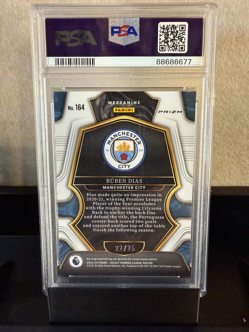 Rúben Dias – 2022-23 Select Premier League White Ice (PSA 10 GEM MINT)