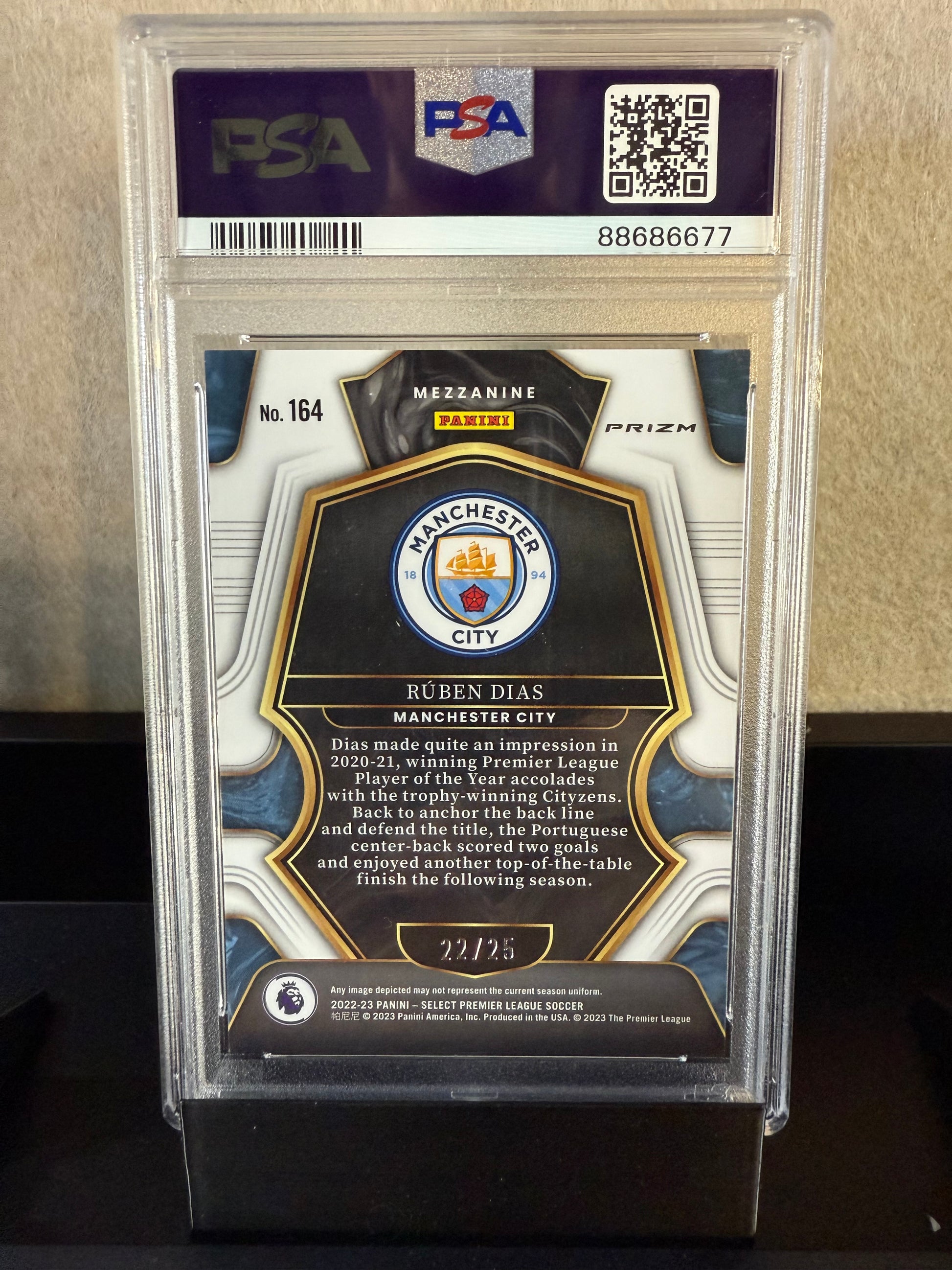 Rúben Dias – 2022-23 Select Premier League White Ice (PSA 10 GEM MINT)