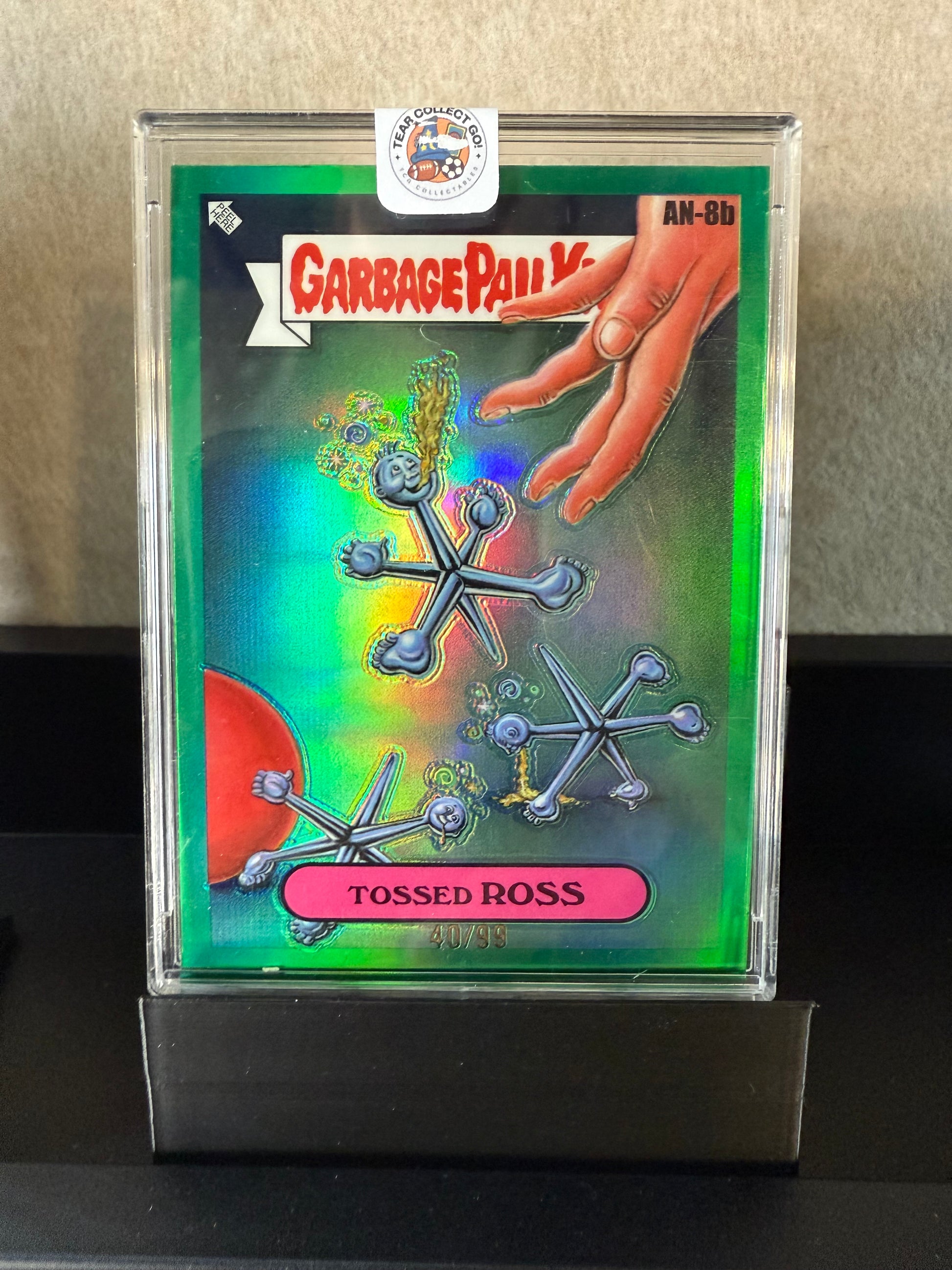 Garbage Pail Kids “Tossed Ross” AN-8b — Green Wave Refractor 40/99