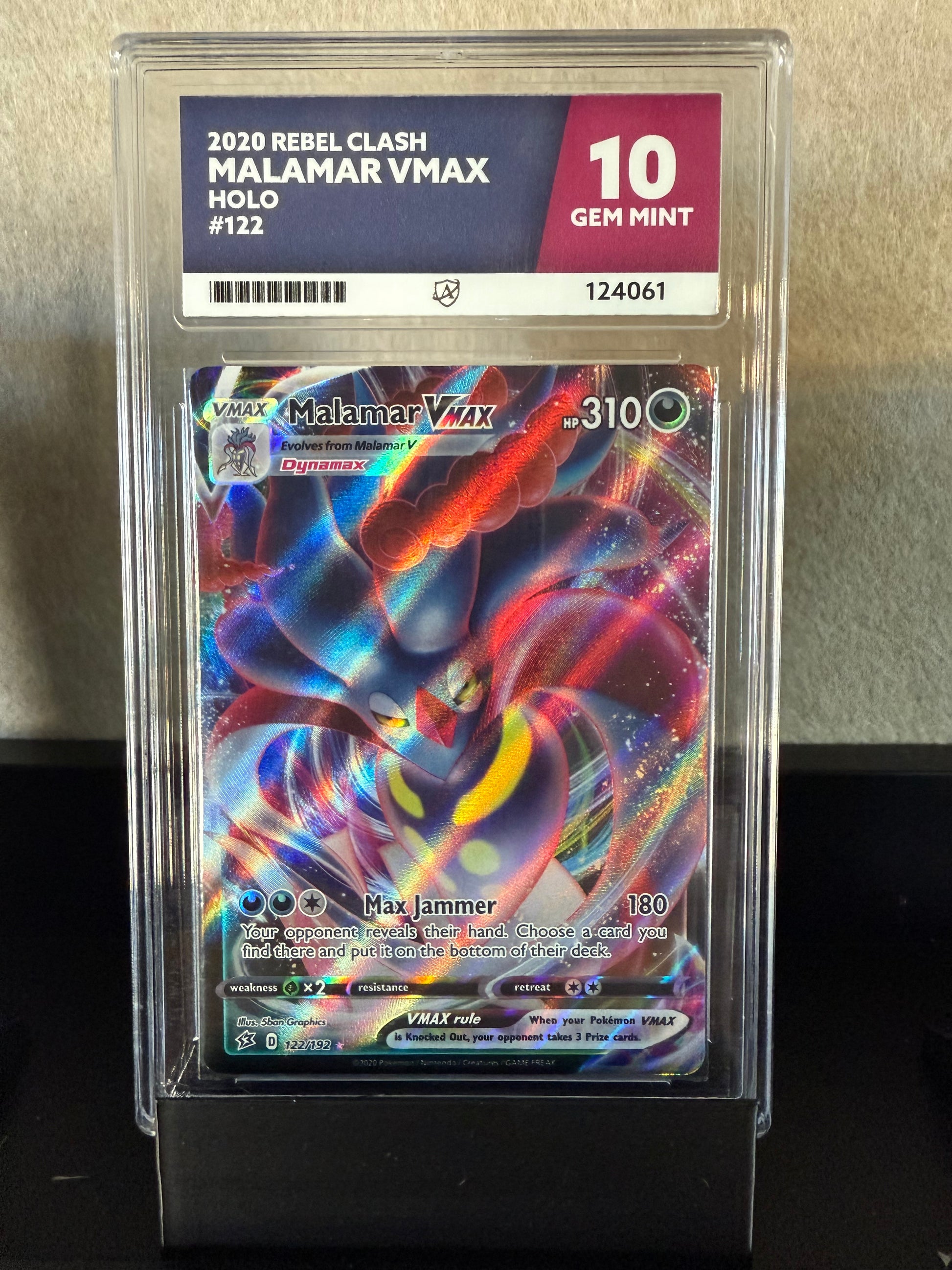 2020 Pokémon Rebel Clash Malamar VMAX #122 Holo – Gem Mint 10
