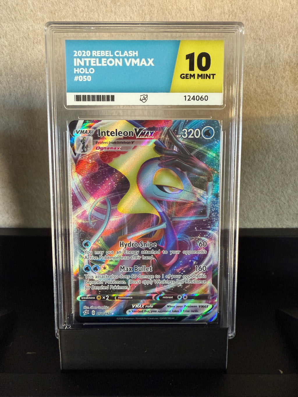 2020 Pokémon Rebel Clash Inteleon VMAX #050 Holo – Gem Mint 10