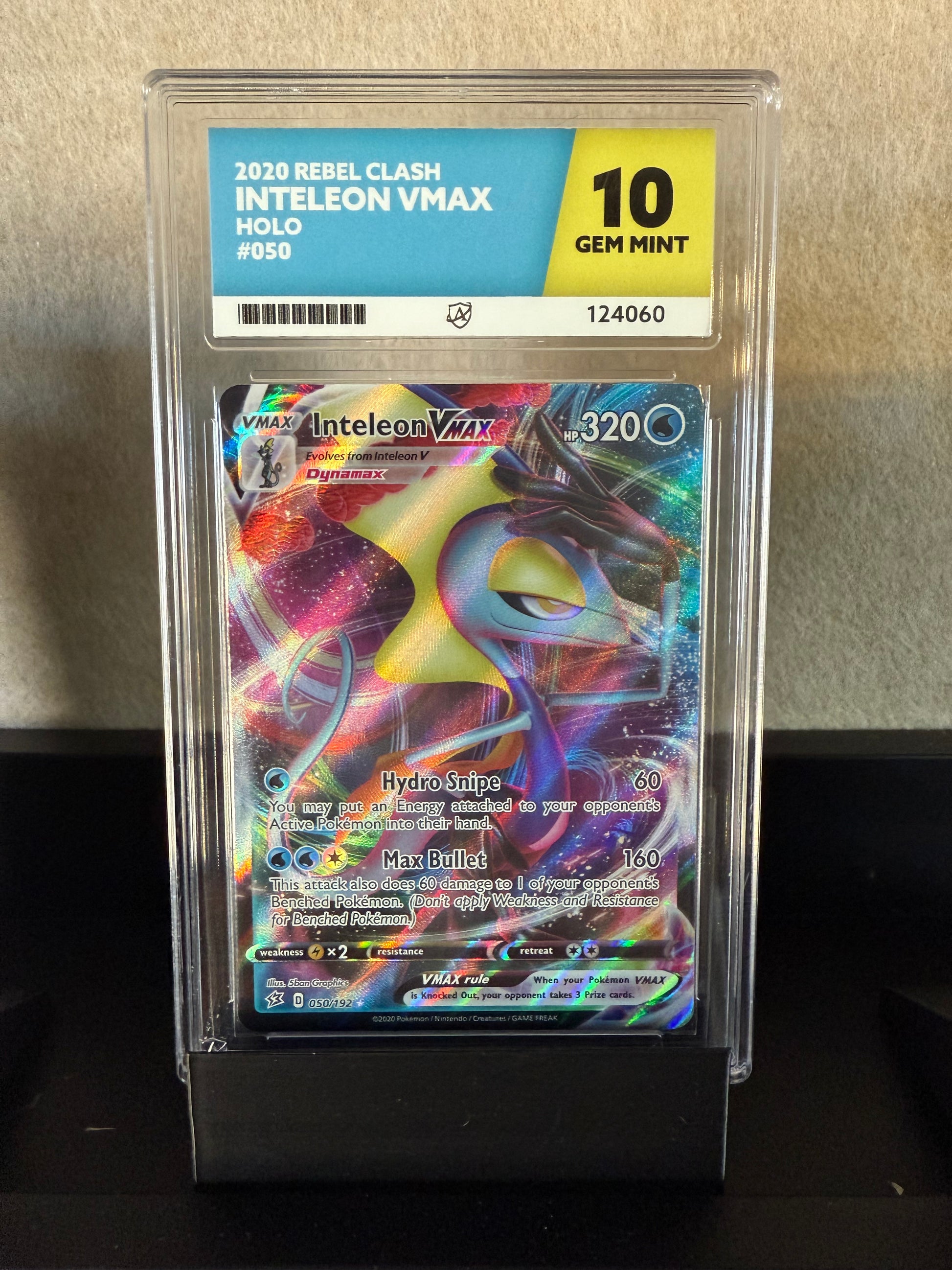2020 Pokémon Rebel Clash Inteleon VMAX #050 Holo – Gem Mint 10