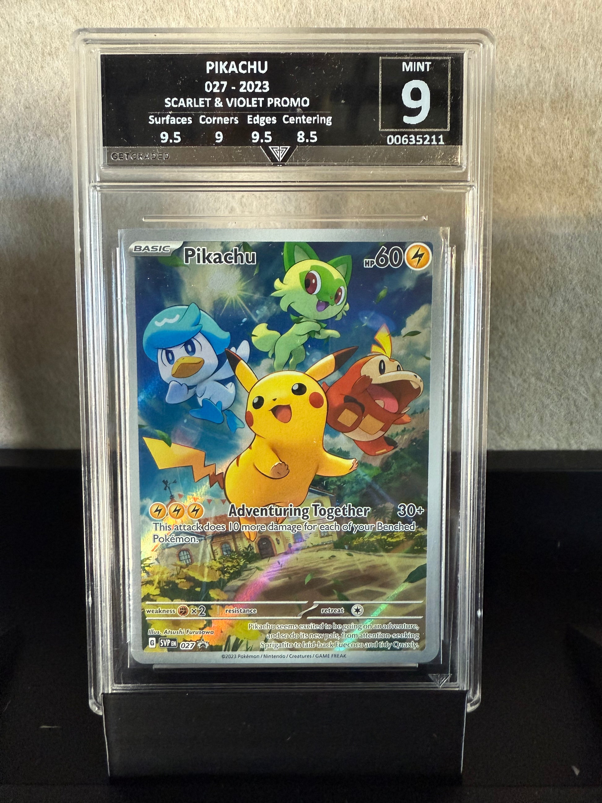 2023 Pokémon Pikachu #027 Scarlet & Violet Promo – Adventuring Together – Mint 9