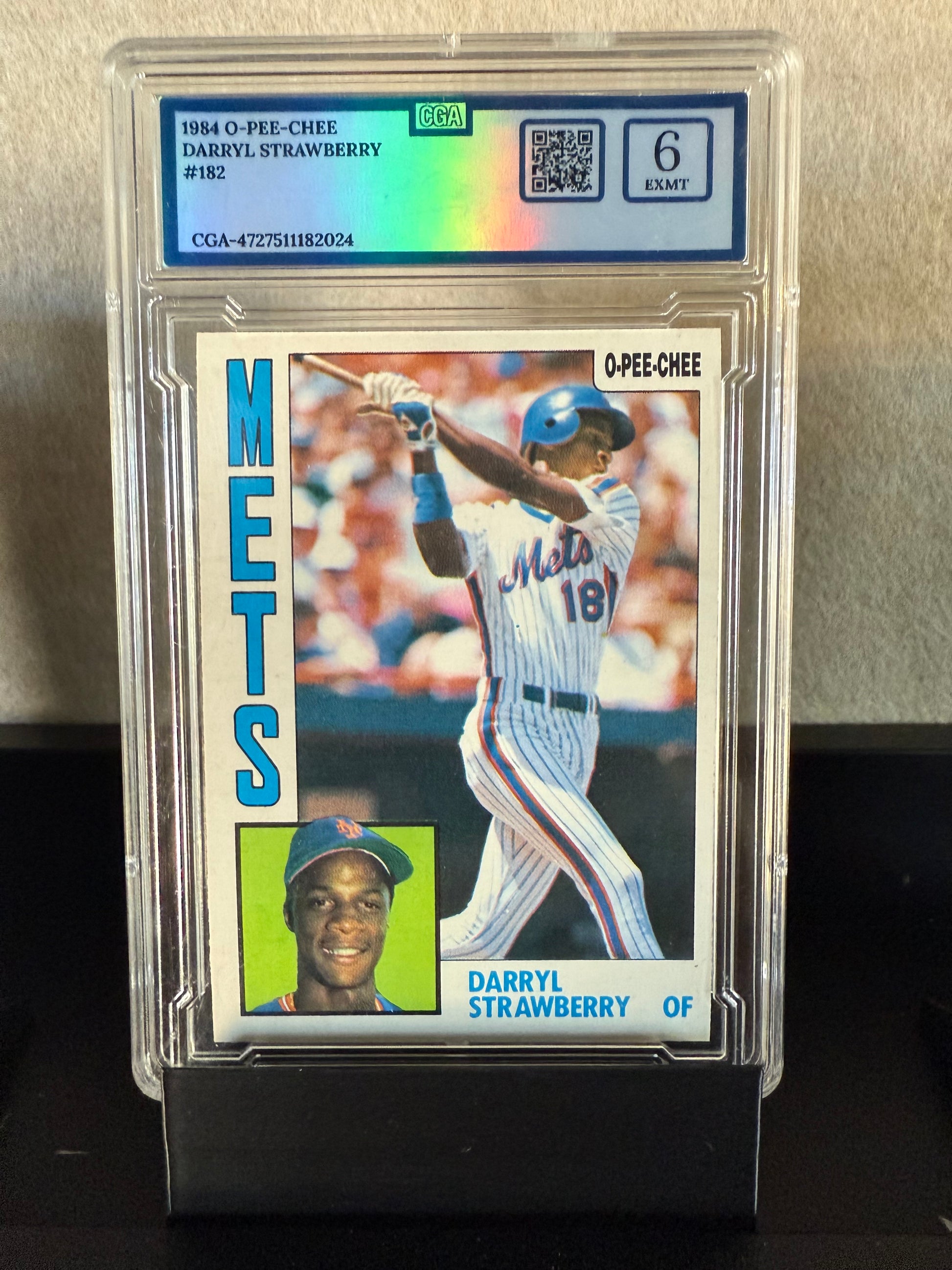 1984 O-Pee-Chee – Darryl Strawberry – #182 – CGA 6 EXMT