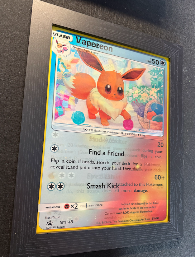 Vaporeon 3D Lenticular Pokémon Display Frame – Triple Angle Illusion