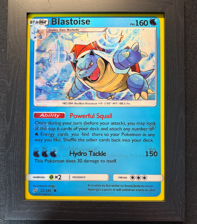 Blastoise 3D Lenticular Pokémon Display Frame – Hydro Blast Illusion