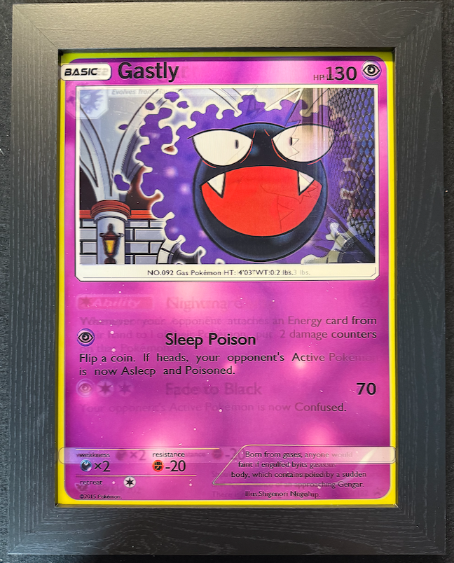 Gastly 3D Lenticular Pokémon Display Frame – Haunted Holographic Illusion