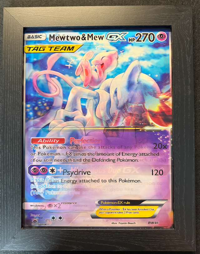 Mewtwo & Mew GX 3D Lenticular Pokémon Frame – Tag Team Illusion Display