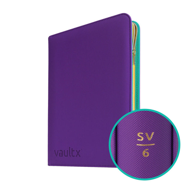 VaultX Scarlet & Violet 6 Exo-Tec® Zip Binder - 9 Pocket